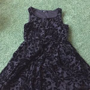 Black Lace Pattern Short Dress